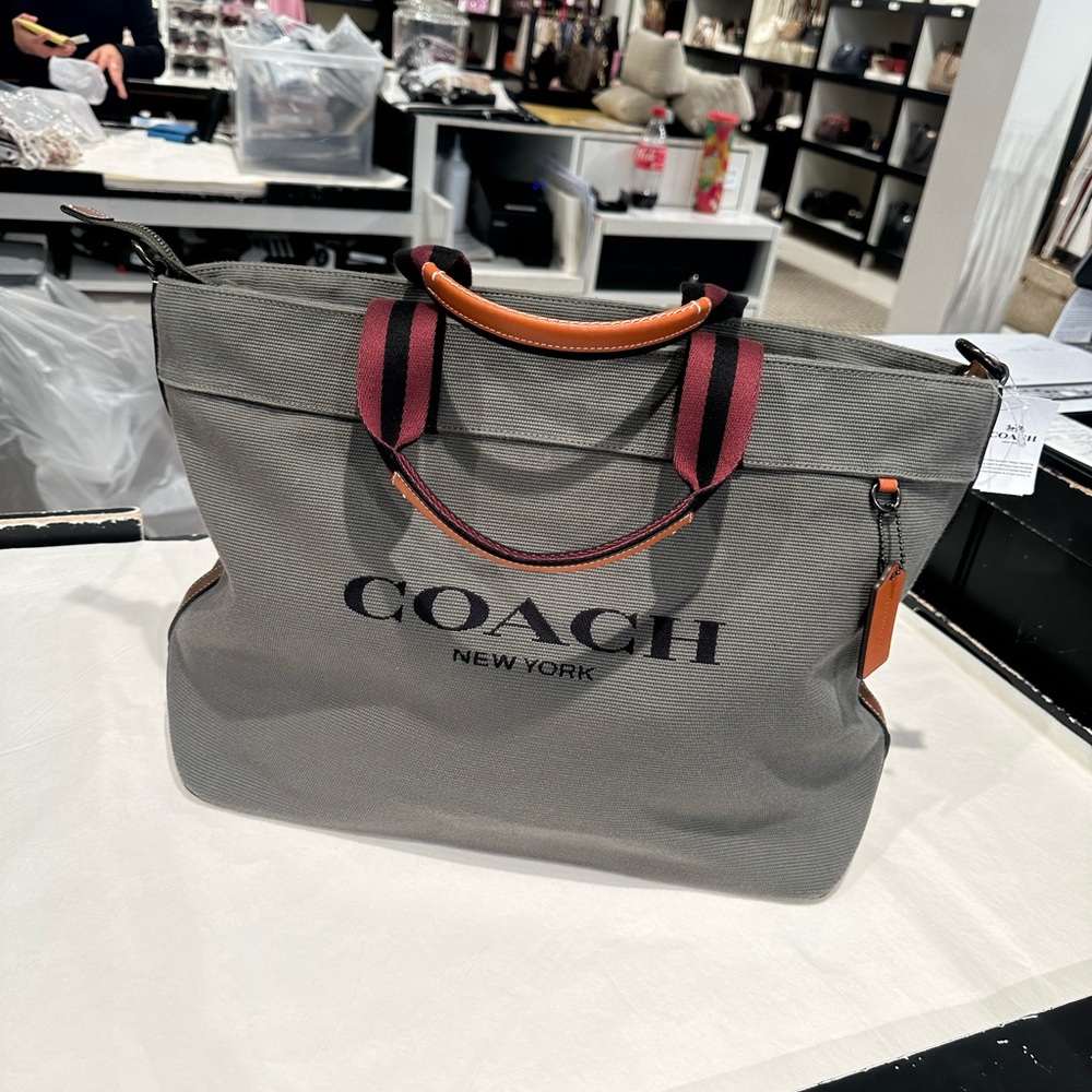 Coach Gray/Green Tote Bag